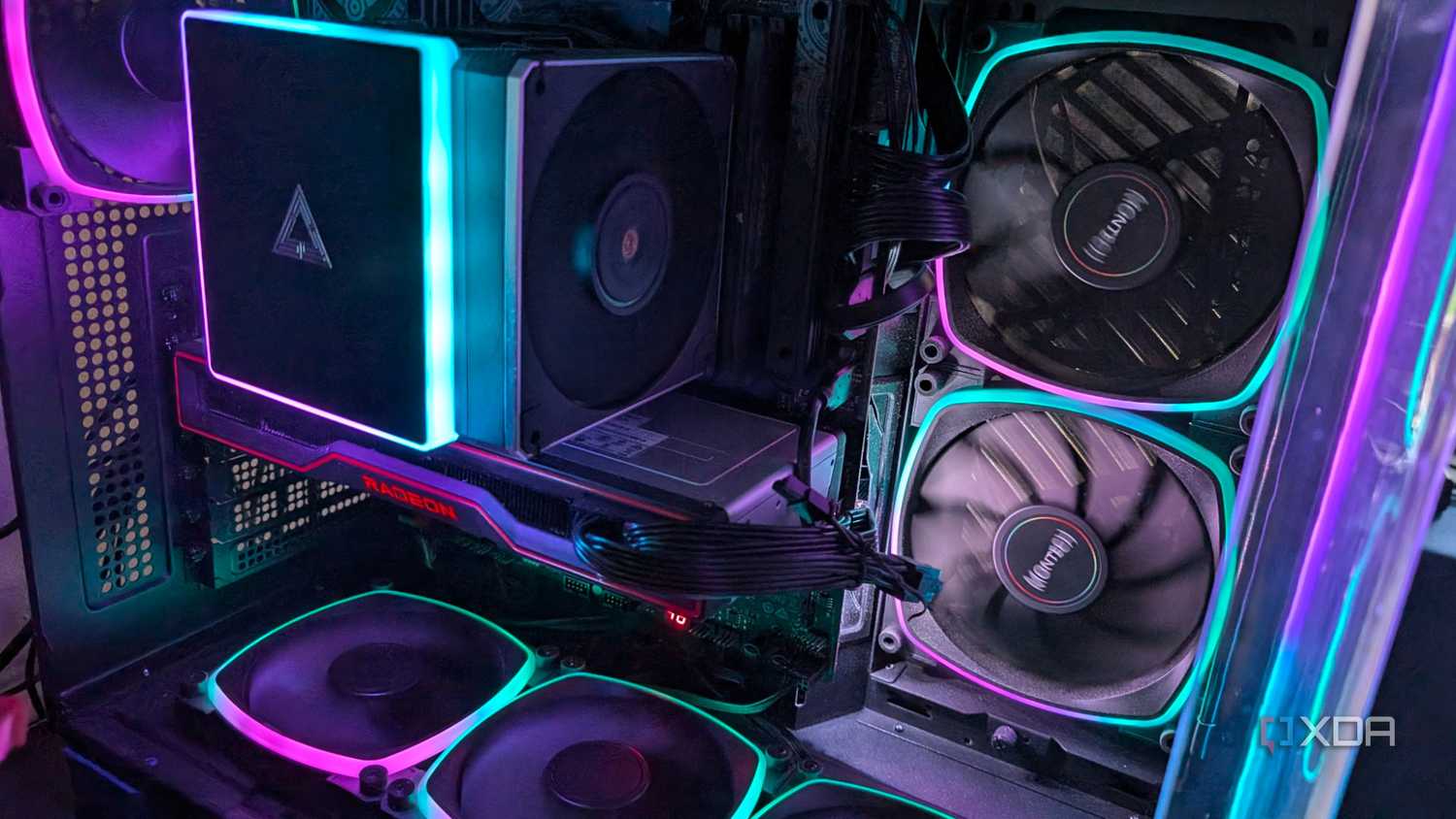 Image showing a gaming pc with rgb lighting and an amd gpu