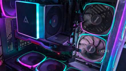 Image showing a gaming PC with RGB lighting and an AMD GPU
