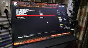 The Gigabyte BIOS displaying the IOMMU setting