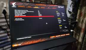 The Gigabyte BIOS displaying the IOMMU setting