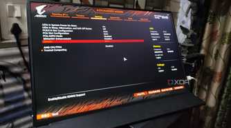 The Gigabyte BIOS displaying the IOMMU setting