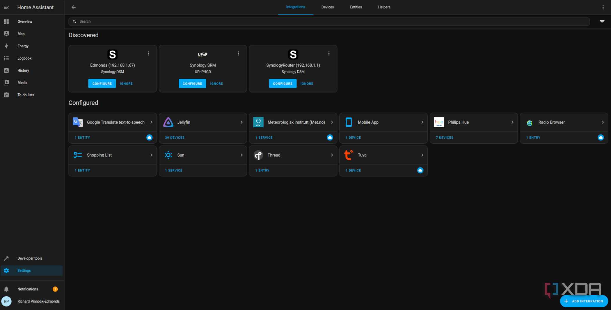 Jellyfin in the list of Home Assistant integrations