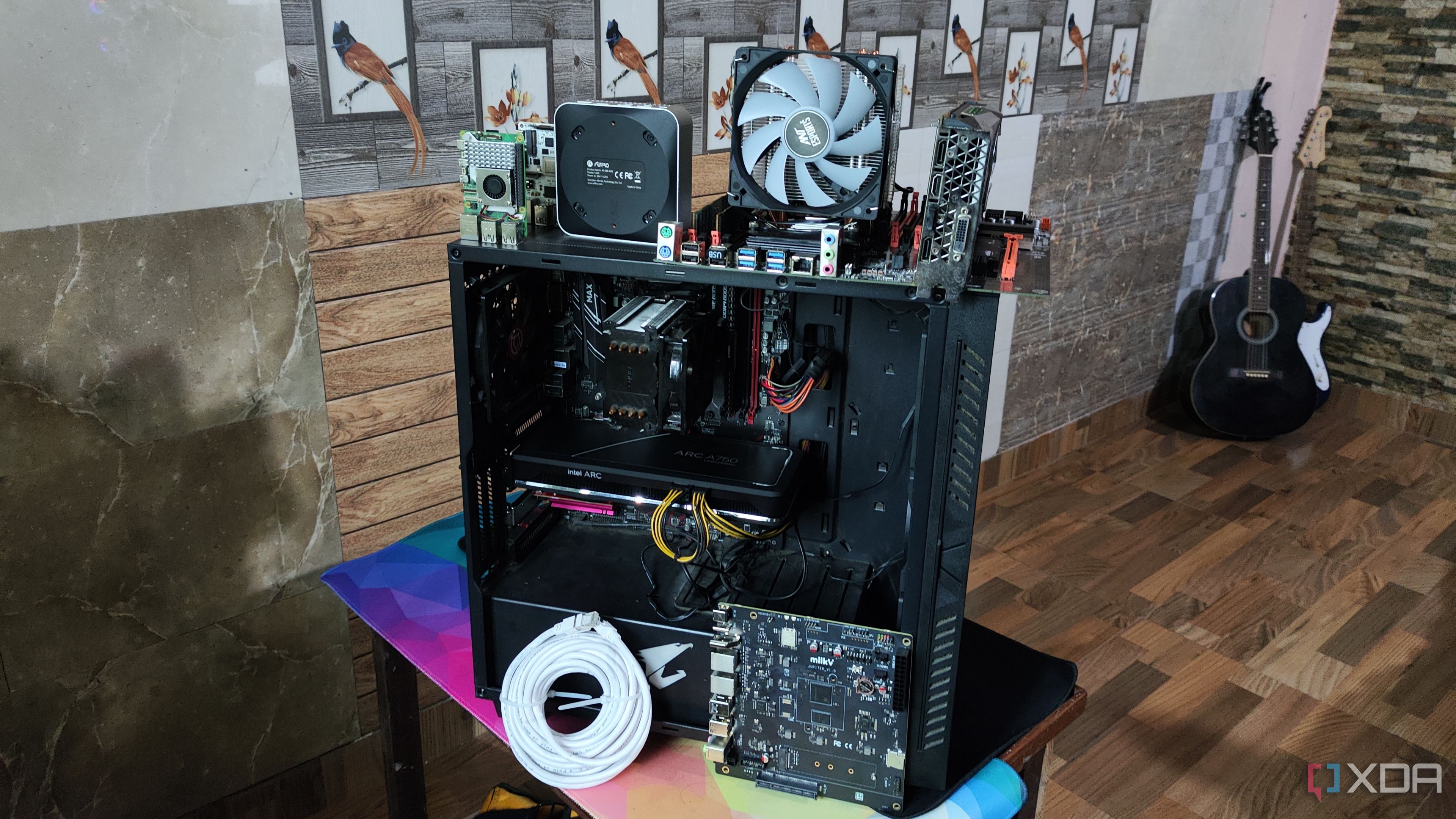 A set of home lab devices