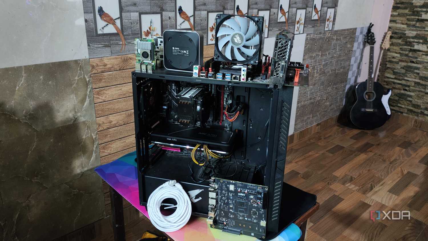 A set of home lab devices
