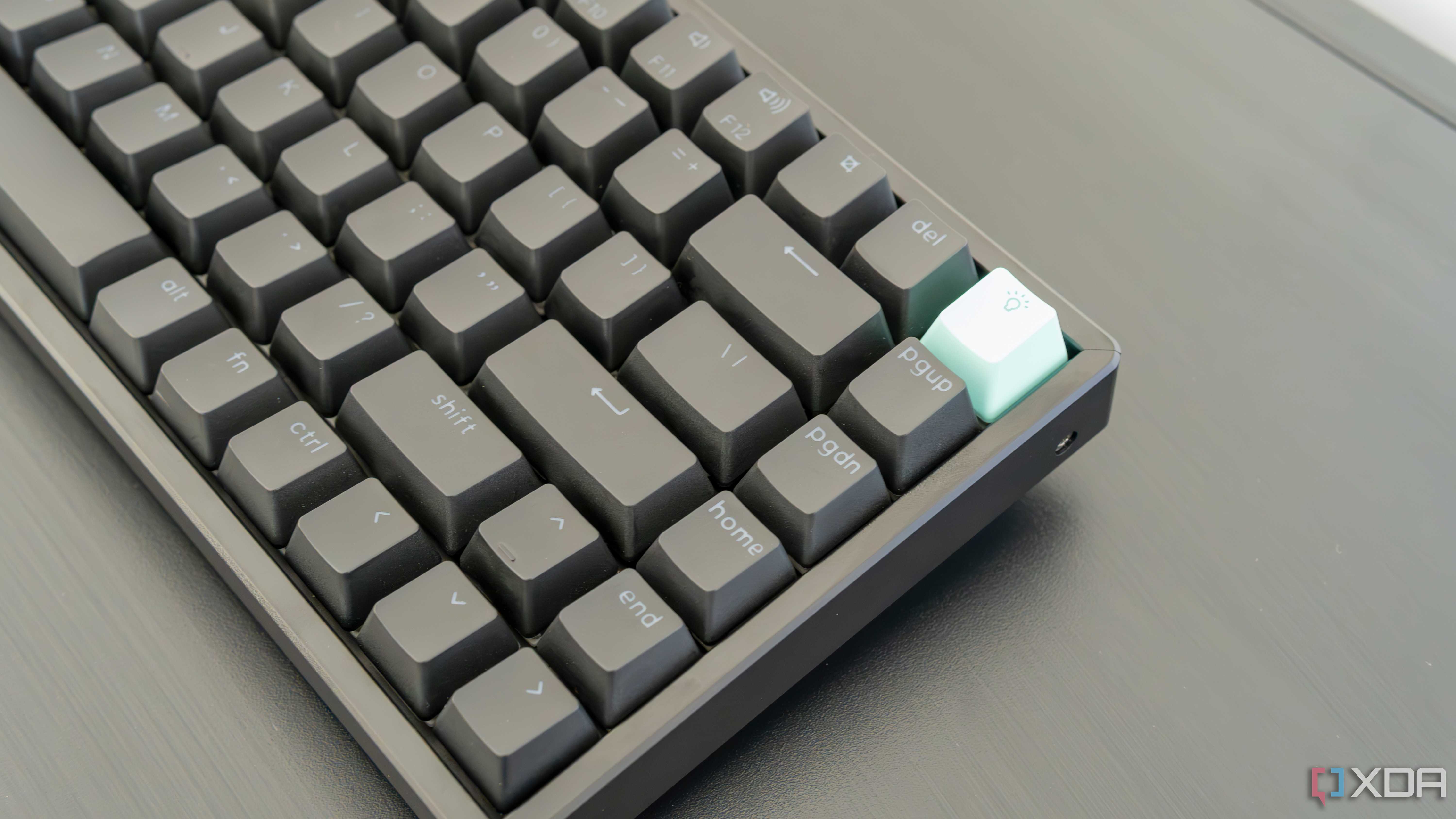 Close-up view of the right side of the Keychron K2 HE