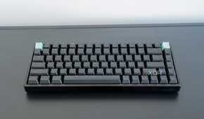 Angled front view of the Keychron K2 HE with TGB lighting turned off