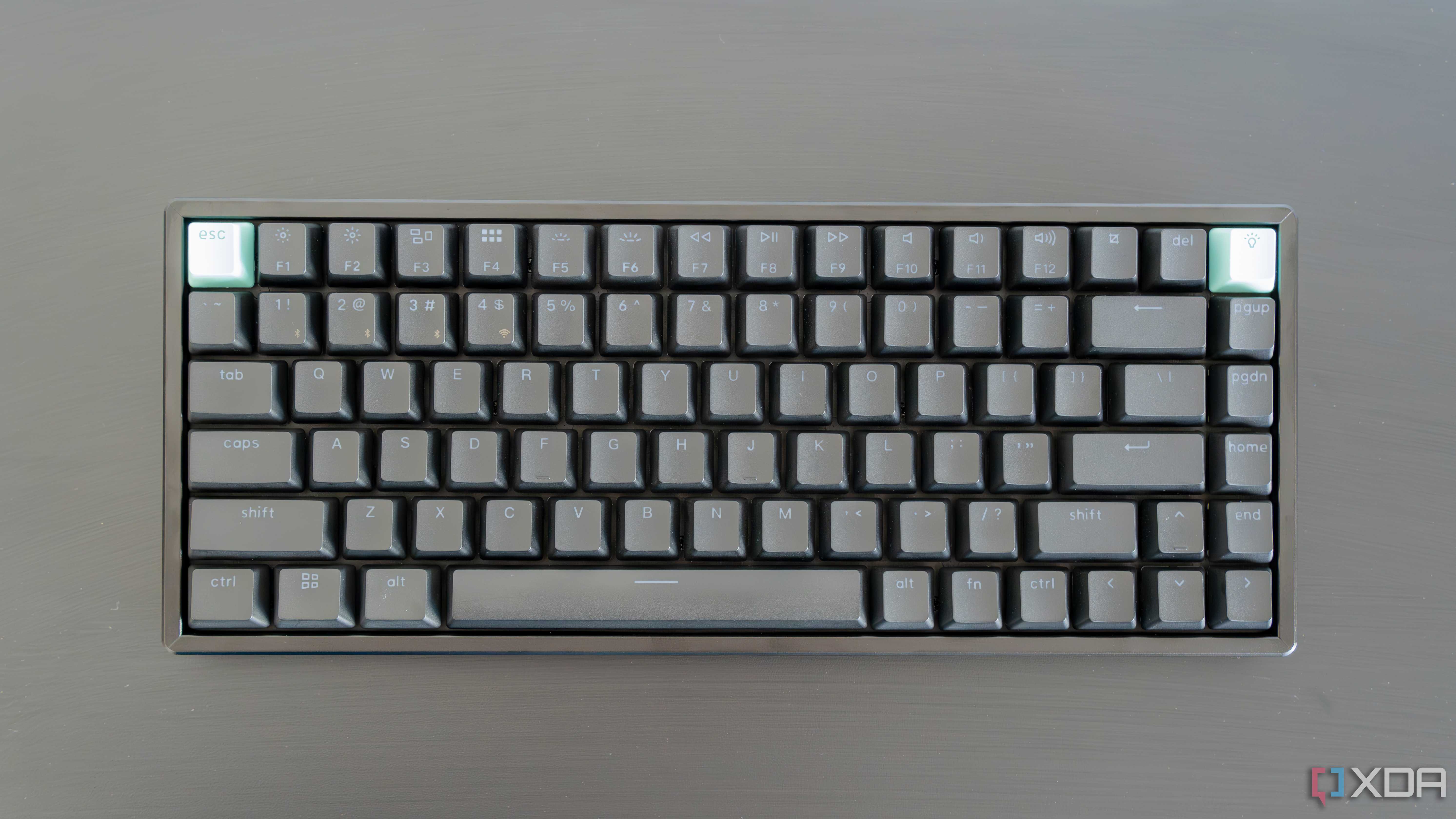 Top-down view of the Keychron K2 HE with TGB lighting turned off