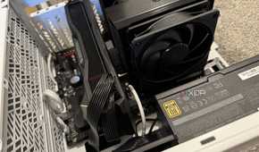 pc being built showing all cables installed