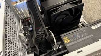 pc being built showing all cables installed