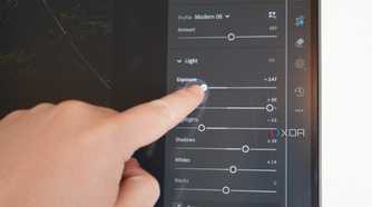The Lenovo IdeaCenter AIO touchscreen in action.