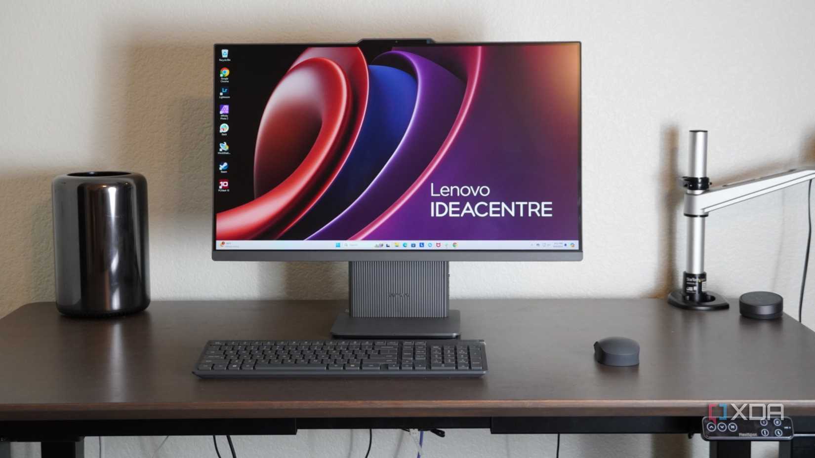 The Lenovo IdeaCenter AIO on a desk.