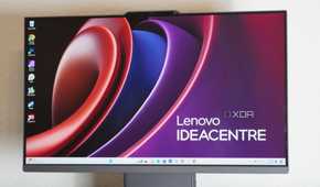 A close-up of the Lenovo IdeaCenter AIO display.
