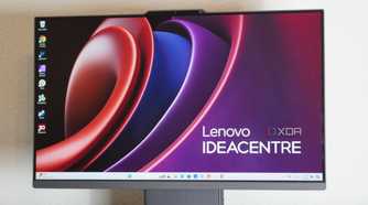 A close-up of the Lenovo IdeaCenter AIO display.
