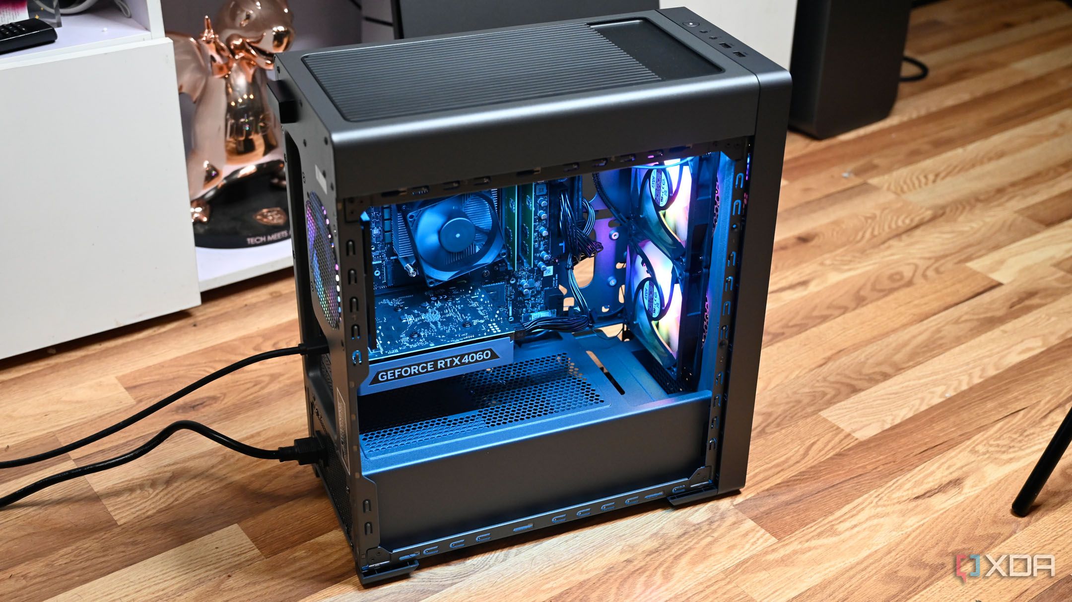 Top-down side shot of Lenovo Legion Tower 5i Gen 8 (2024) without side panels