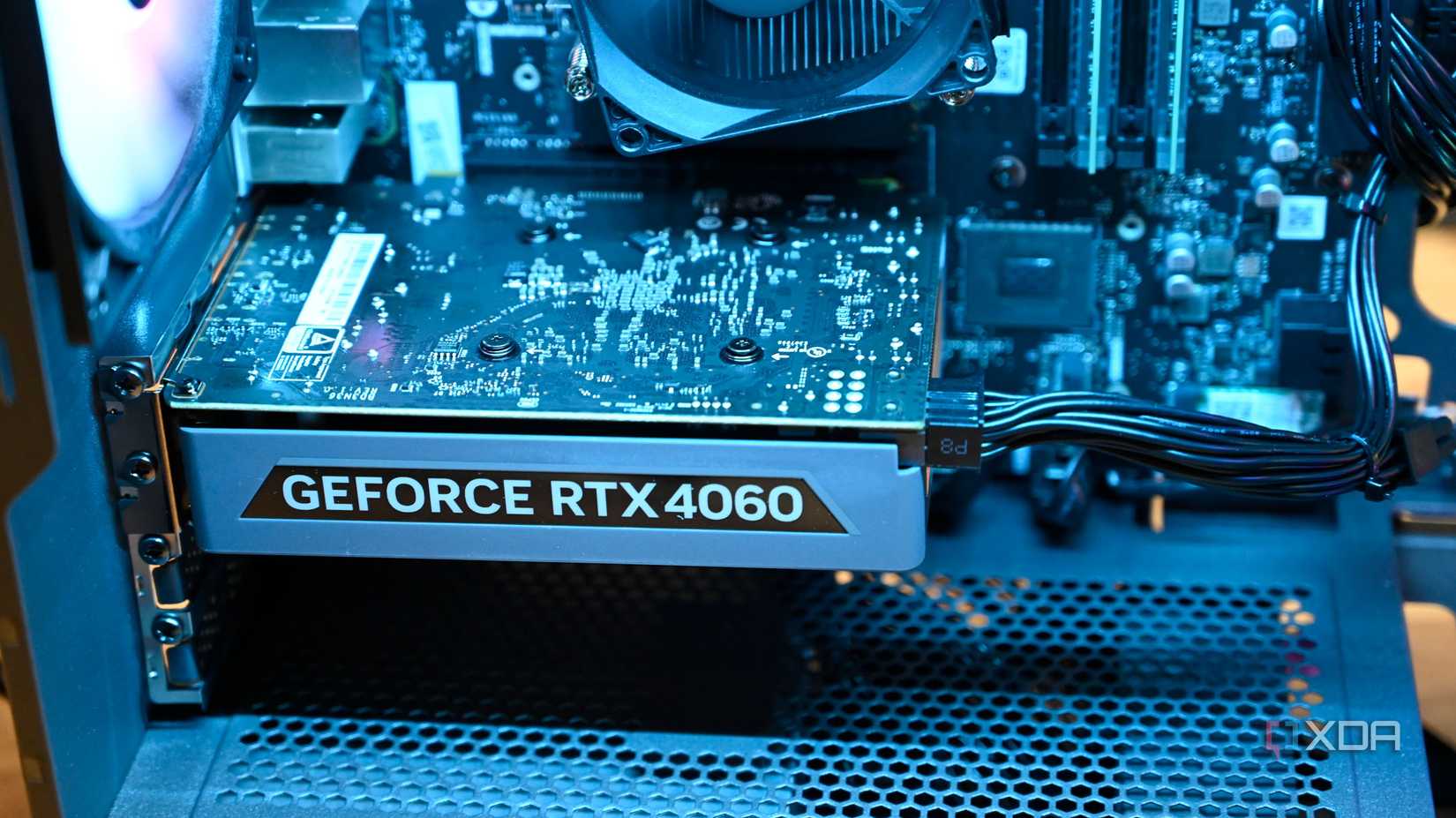 Close up shot of Nvidia GeForce RTX 4060 GPU inside Lenovo Legion Tower 5i Gen 8 (2024)
