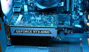 Close up shot of Nvidia GeForce RTX 4060 GPU inside Lenovo Legion Tower 5i Gen 8 (2024)