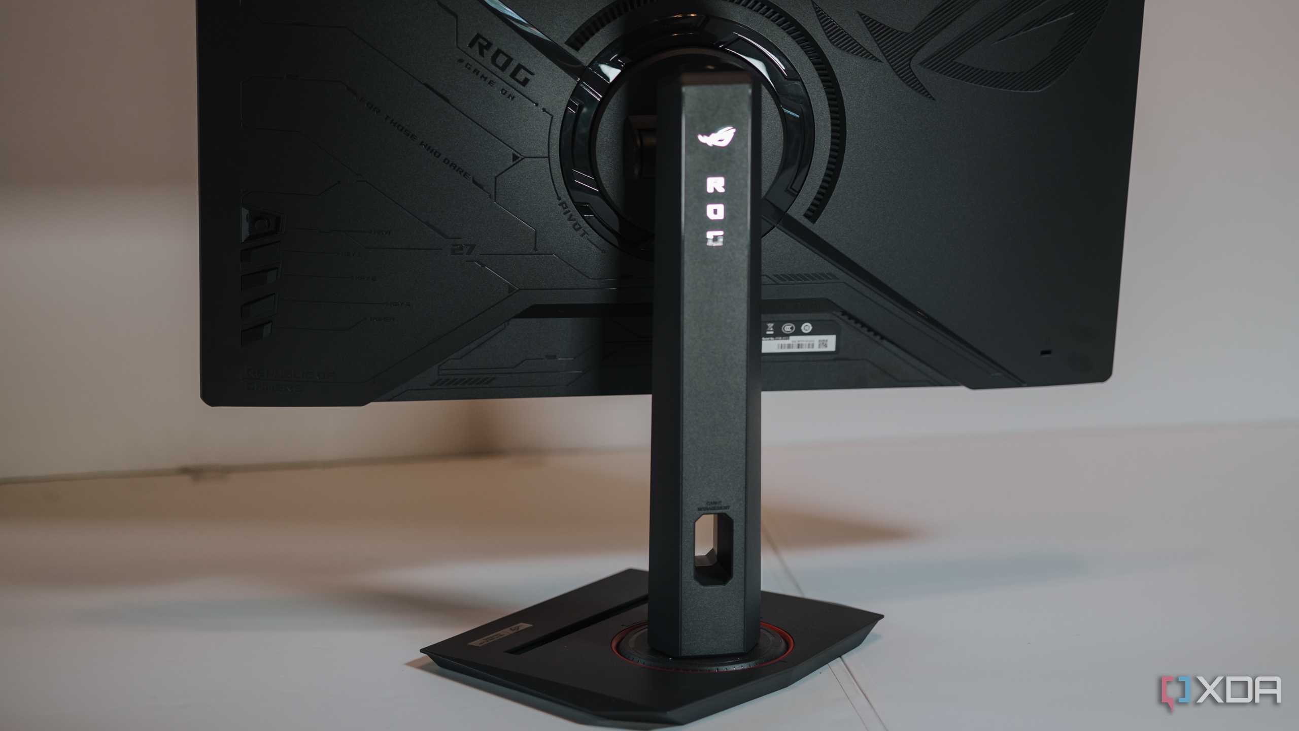 Back view of Asus ROG Strix XG27UCS gaming monitor