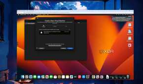 The VMware Fusion Pro interface in a macOS Ventura VM in Proxmox