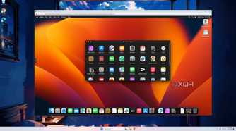 The Launchpad apps visible in a macOS Ventura VM running on Proxmox