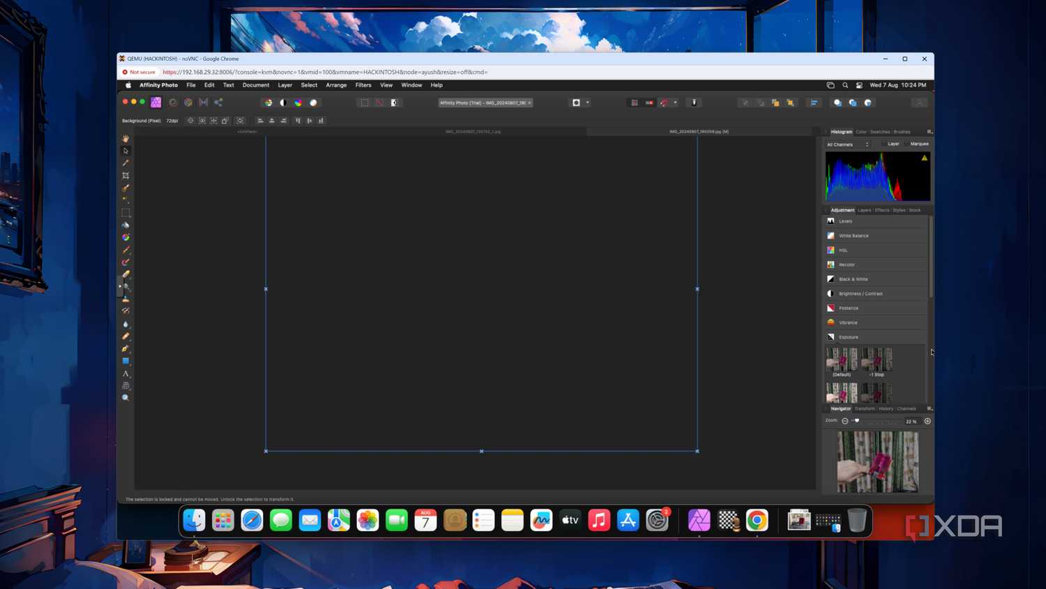 Affinity Photo running on a macOS Ventura VM in Proxmox