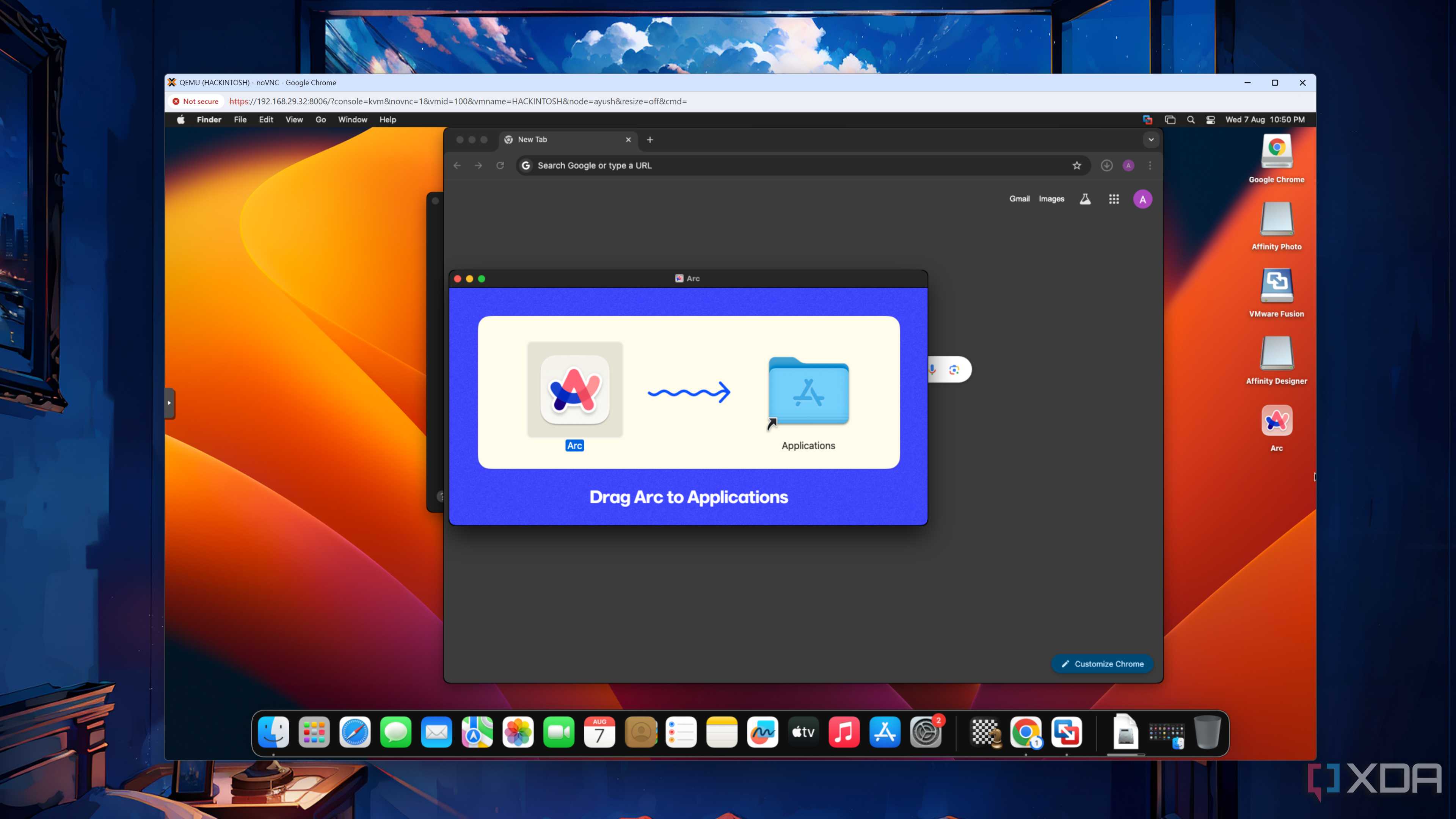 Installing Arc browser on a macOS Ventura VM in Proxmox