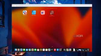 The macOS Ventura VM desktop in Proxmox