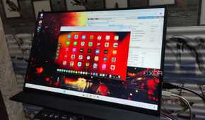 A Uperfect Ugame K118 displaying a macOS Ventura VM running via Proxmox