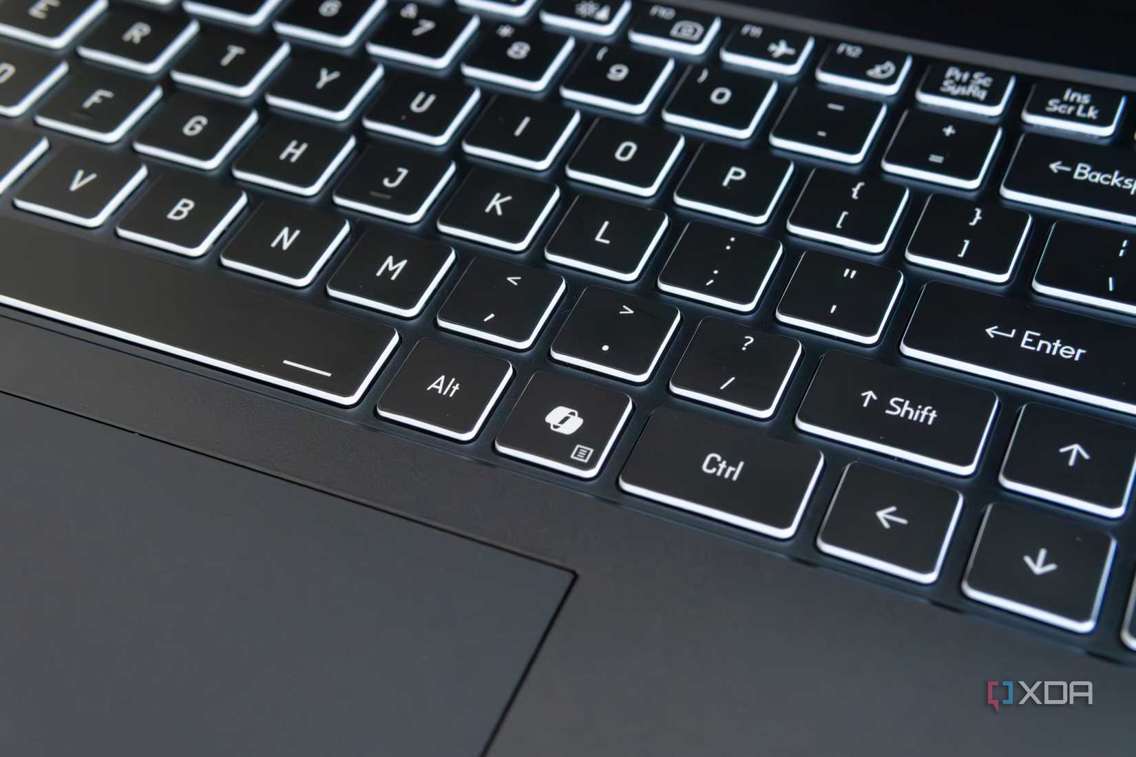 Close-up of the Copilot button on the Maingear ML-16 keyboard
