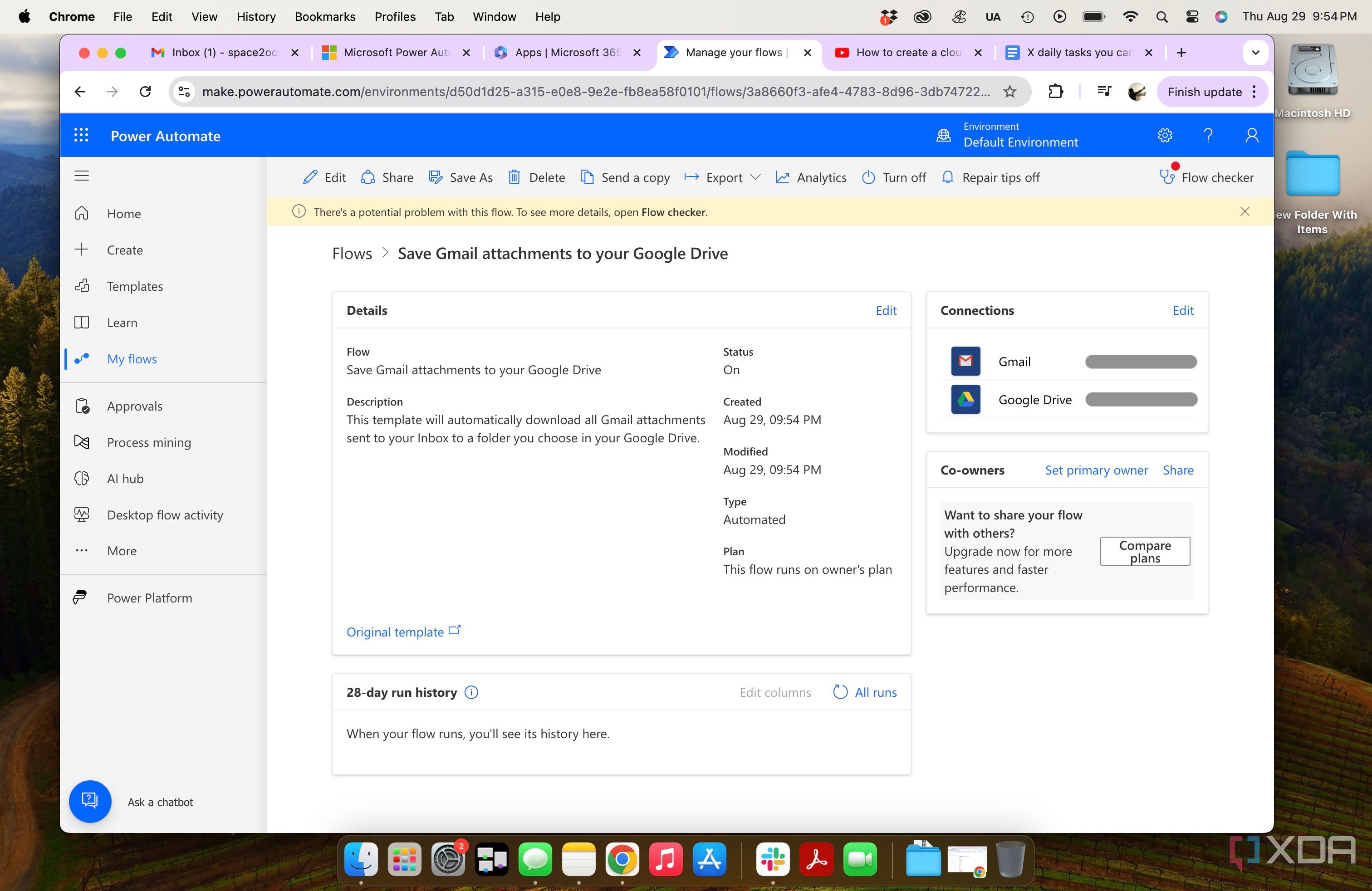 Microsoft Power Automate - download email attachments from Gmail to Google Drive