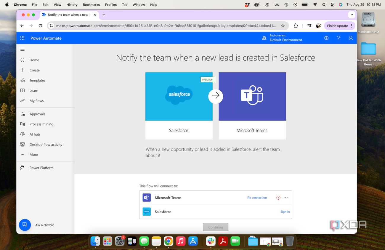 Microsoft Power Automate - notify team when lead is created in Salesforce