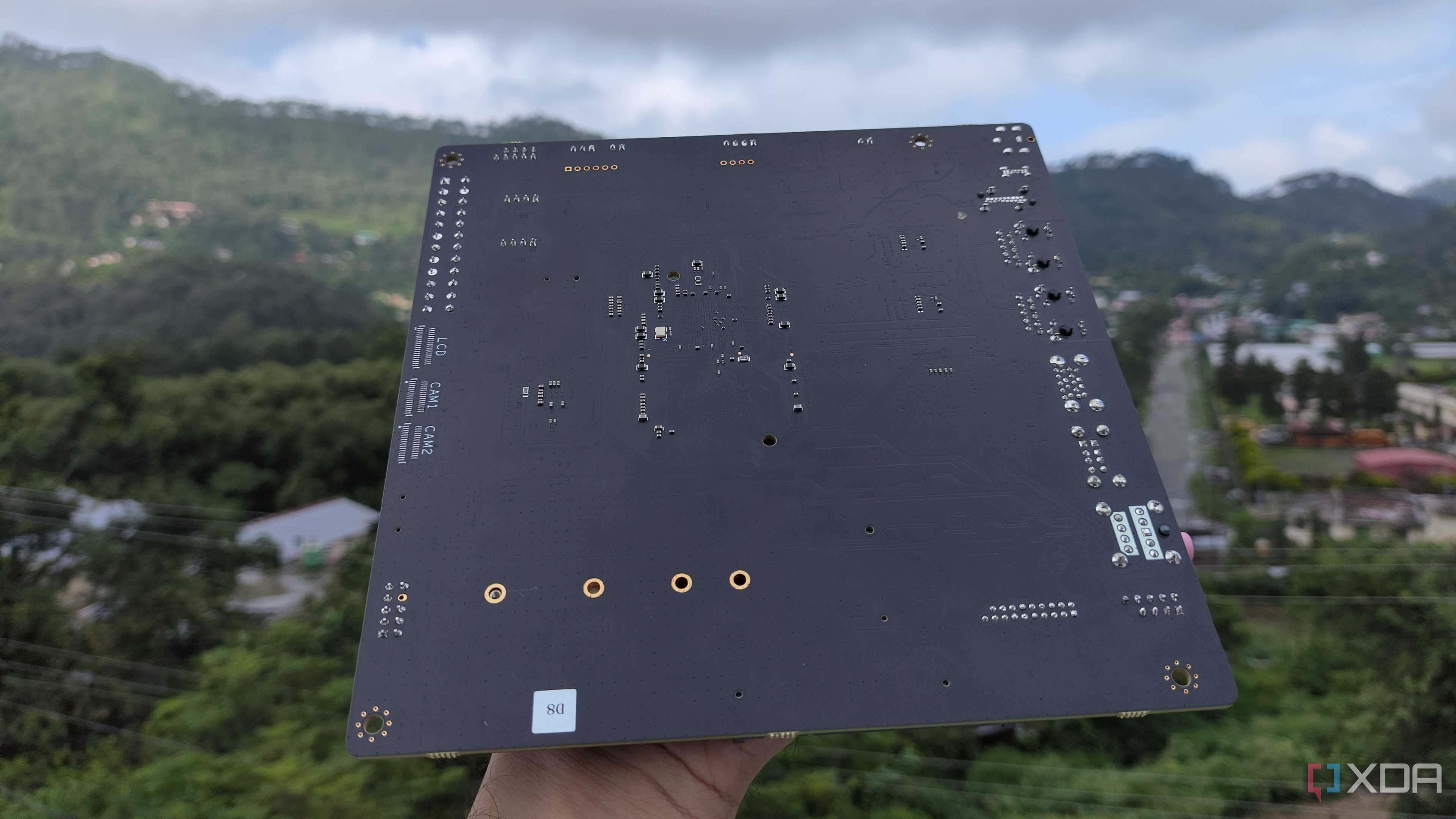 The rear side of the Milk-V Jupiter mini-ITX motherboard