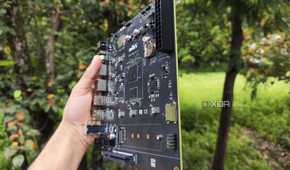 The K1 version of the Milk-V Jupiter mini-ITX motherboard with a PCIe 3.0 SSD lying nearby