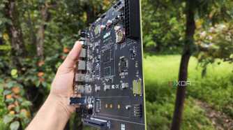 The K1 version of the Milk-V Jupiter mini-ITX motherboard with a PCIe 3.0 SSD lying nearby