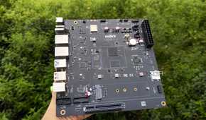 The K1 version of the Milk-V Jupiter mini-ITX motherboard with a PCIe 3.0 SSD lying nearby