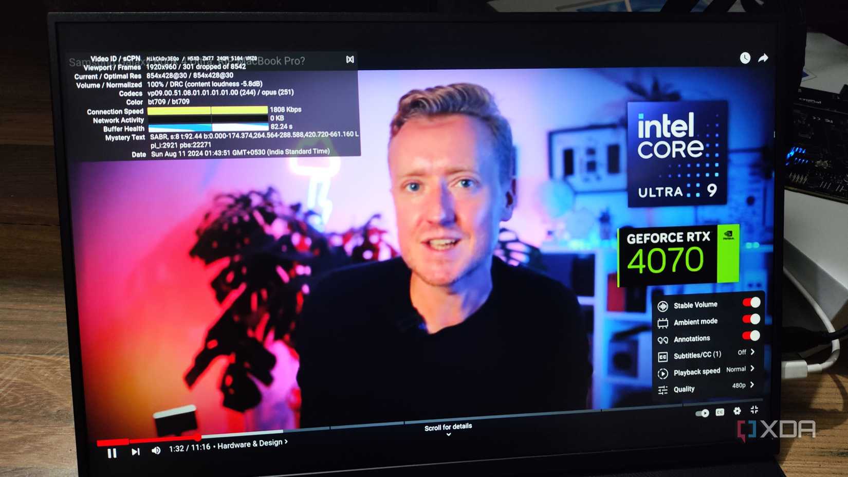 The dropped frames when running YouTube at 480p on the Milk-V Jupiter