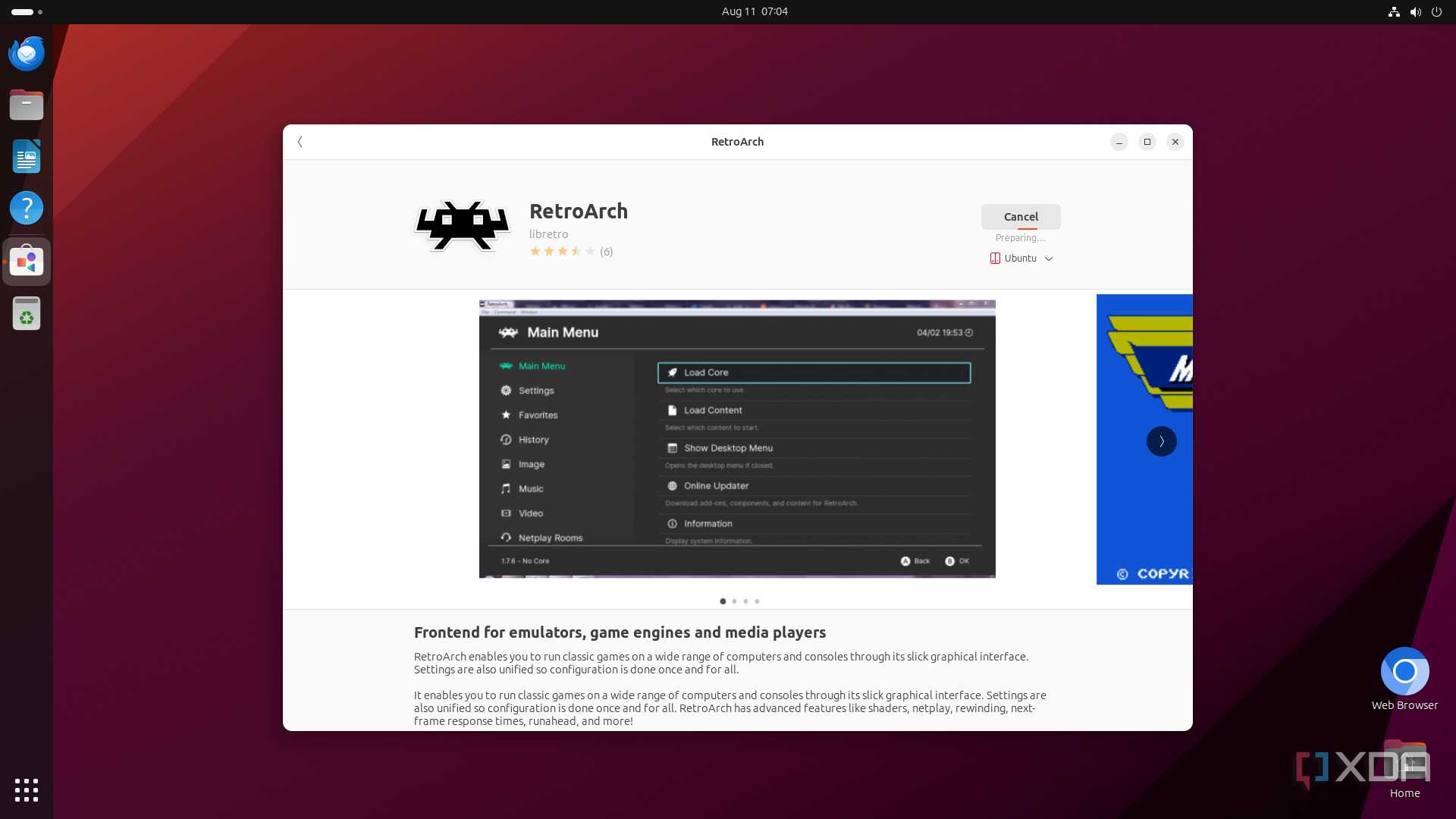 Installing RetroArch from the Ubuntu Store on the Milk-V Jupiter