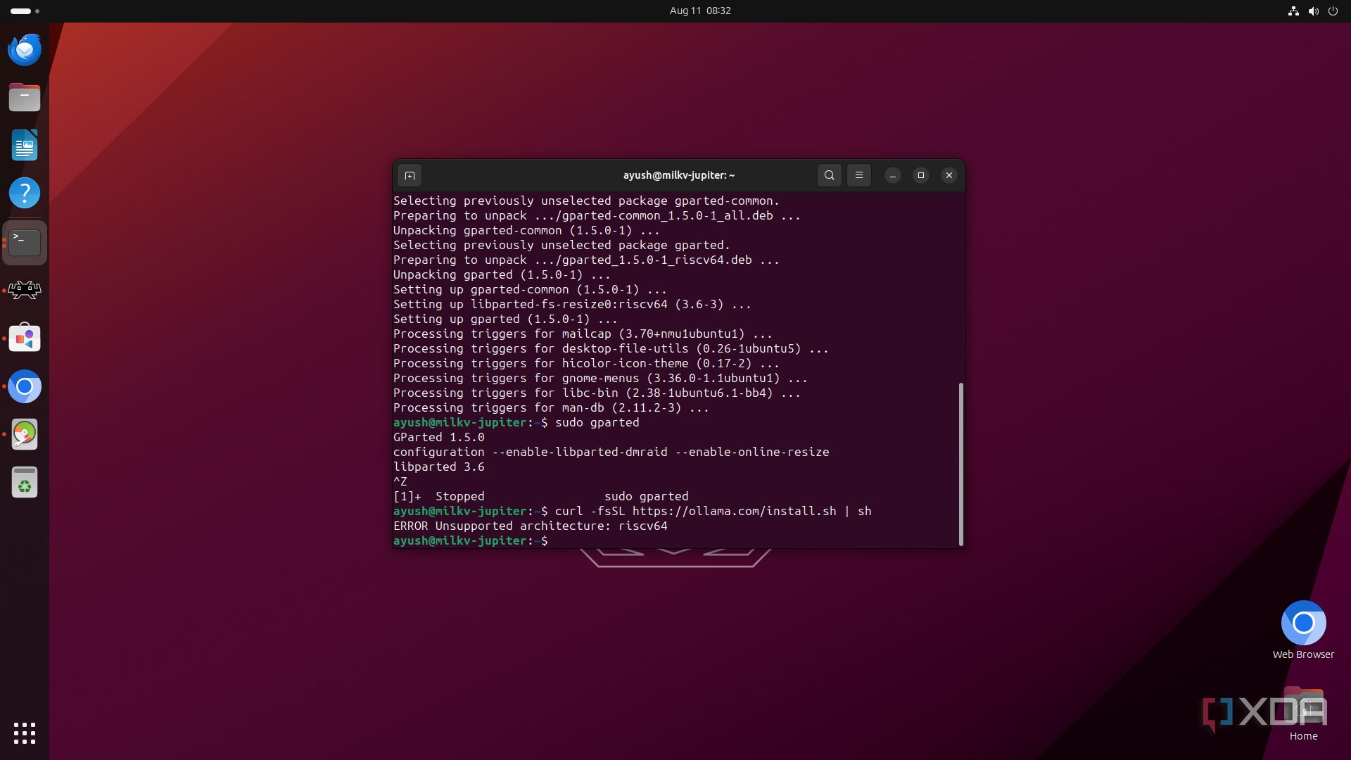 Attempting to install Ollama on the Milk-V Jupiter
