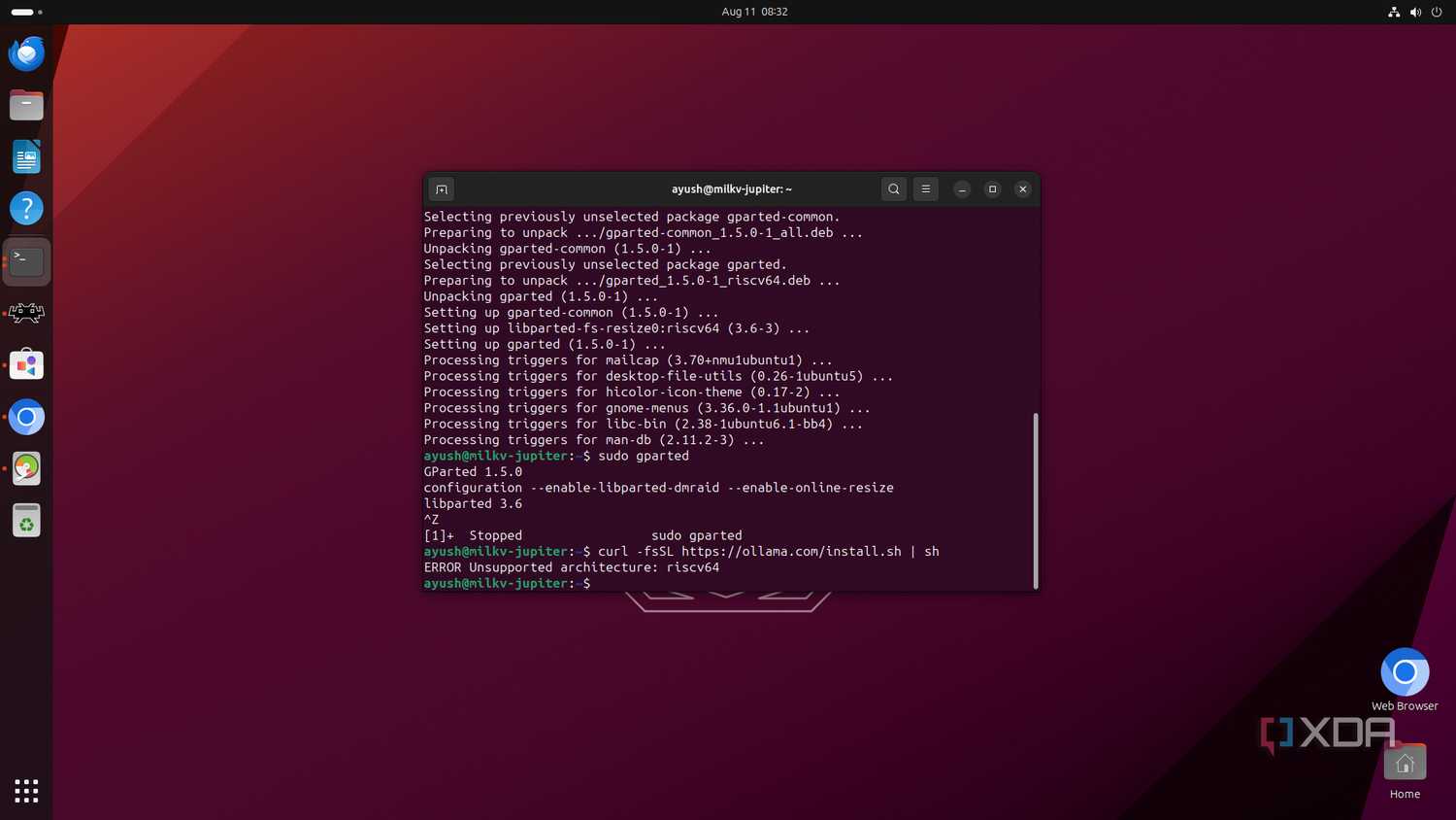 Attempting to install Ollama on the Milk-V Jupiter