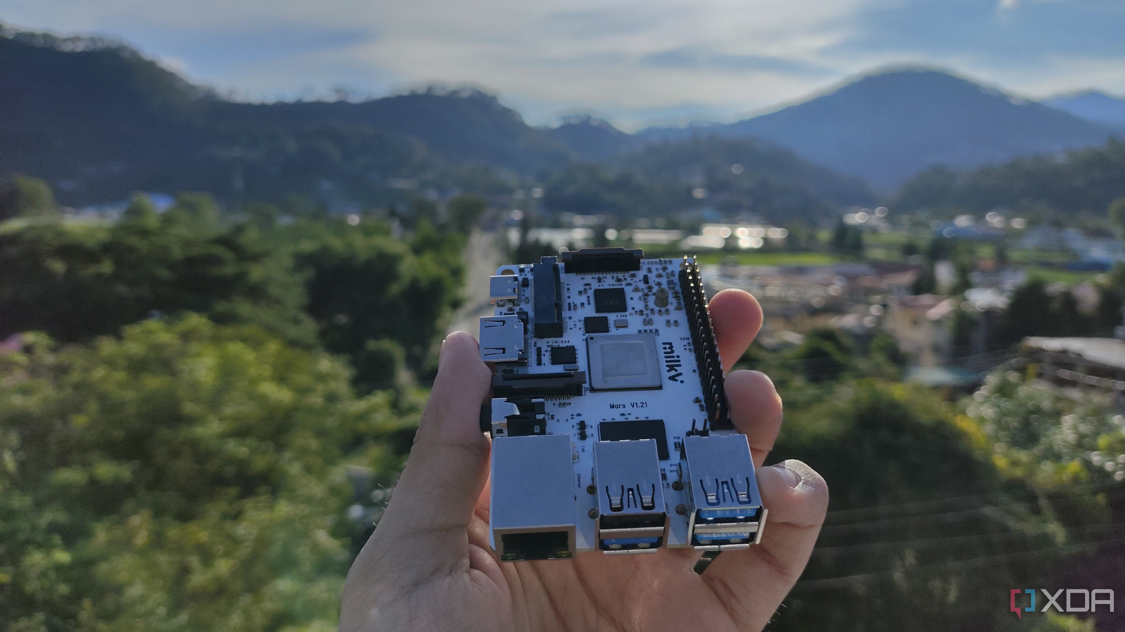 A person holding a Milk-V Mars SBC