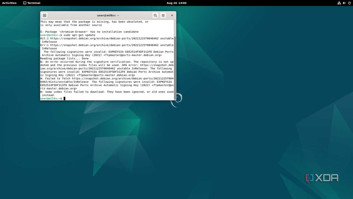 Updating the app catalog on the official Debian 11 image for the Milk-V Mars