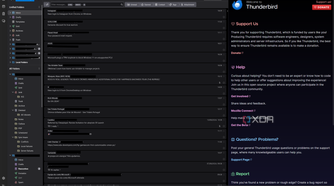 Screenshot of a unified inbox in Mozilla THunderbird