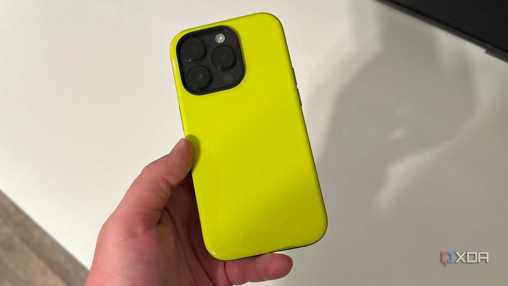The Nomad High Volta case on an iPhone 14 Pro.
