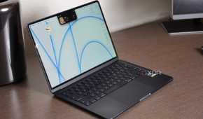 A wide view of NotchNook on a MacBook Air.