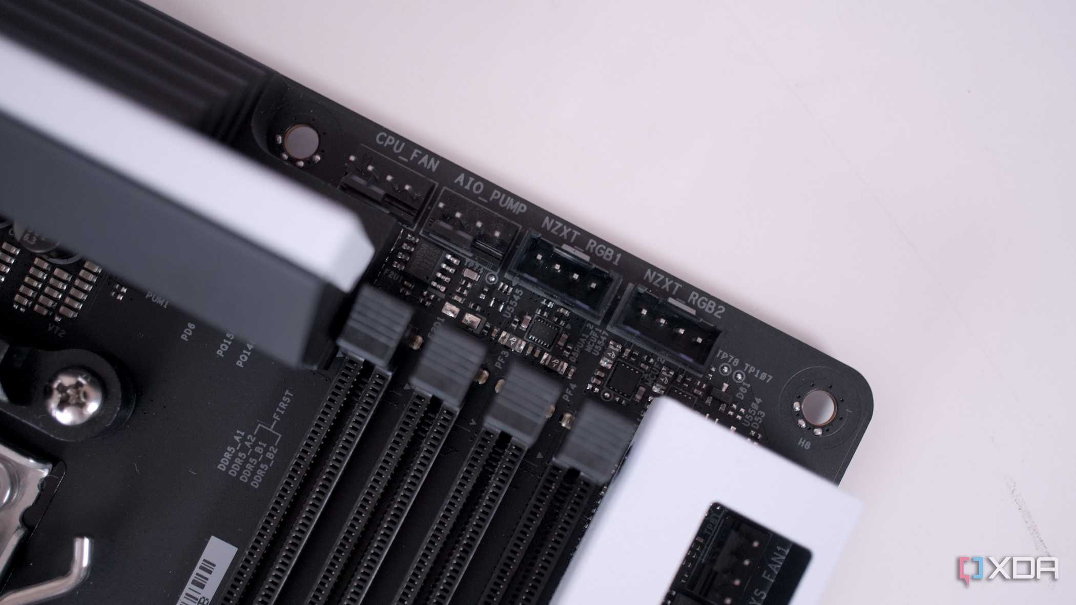 NZXT N7 B650E top fan headers