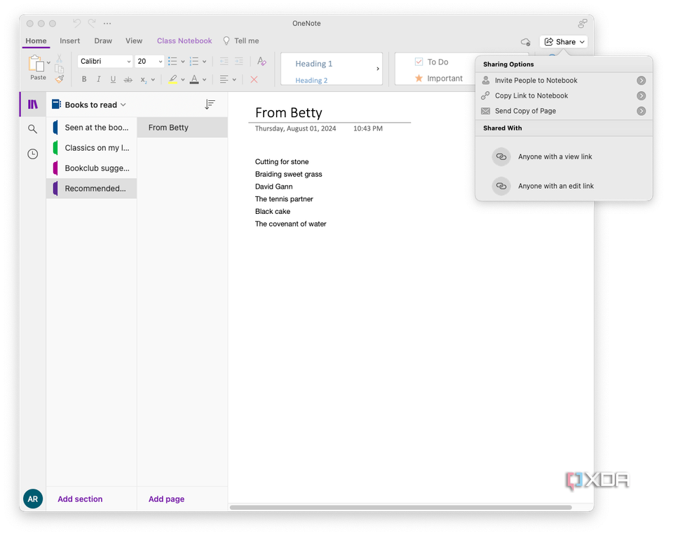 How to share OneNote with others