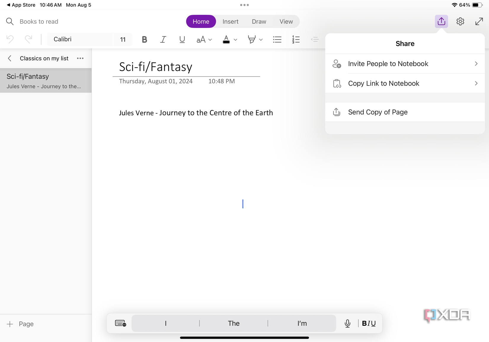 onenote-share-ipad