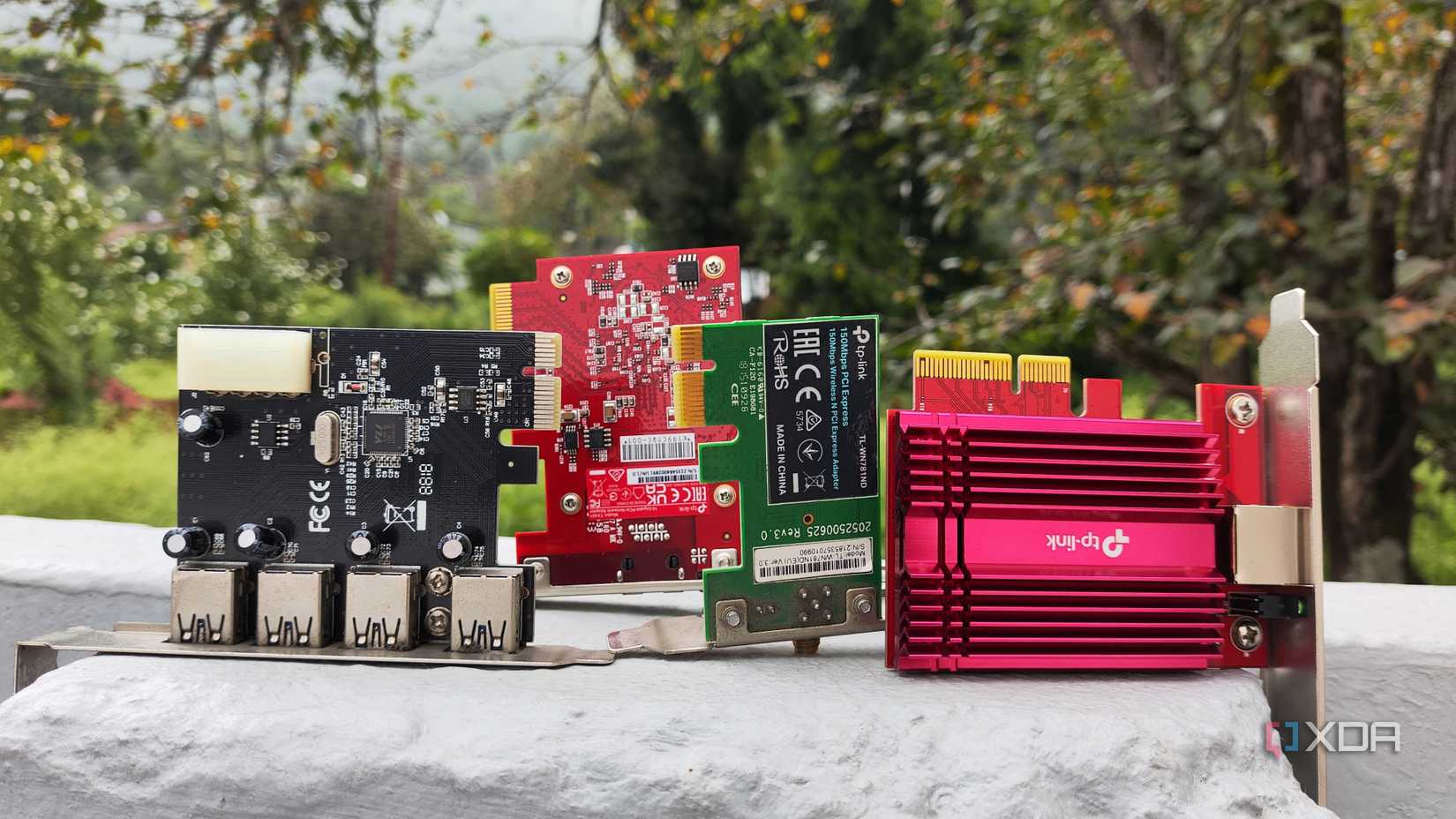 Four PCIe expansion cards