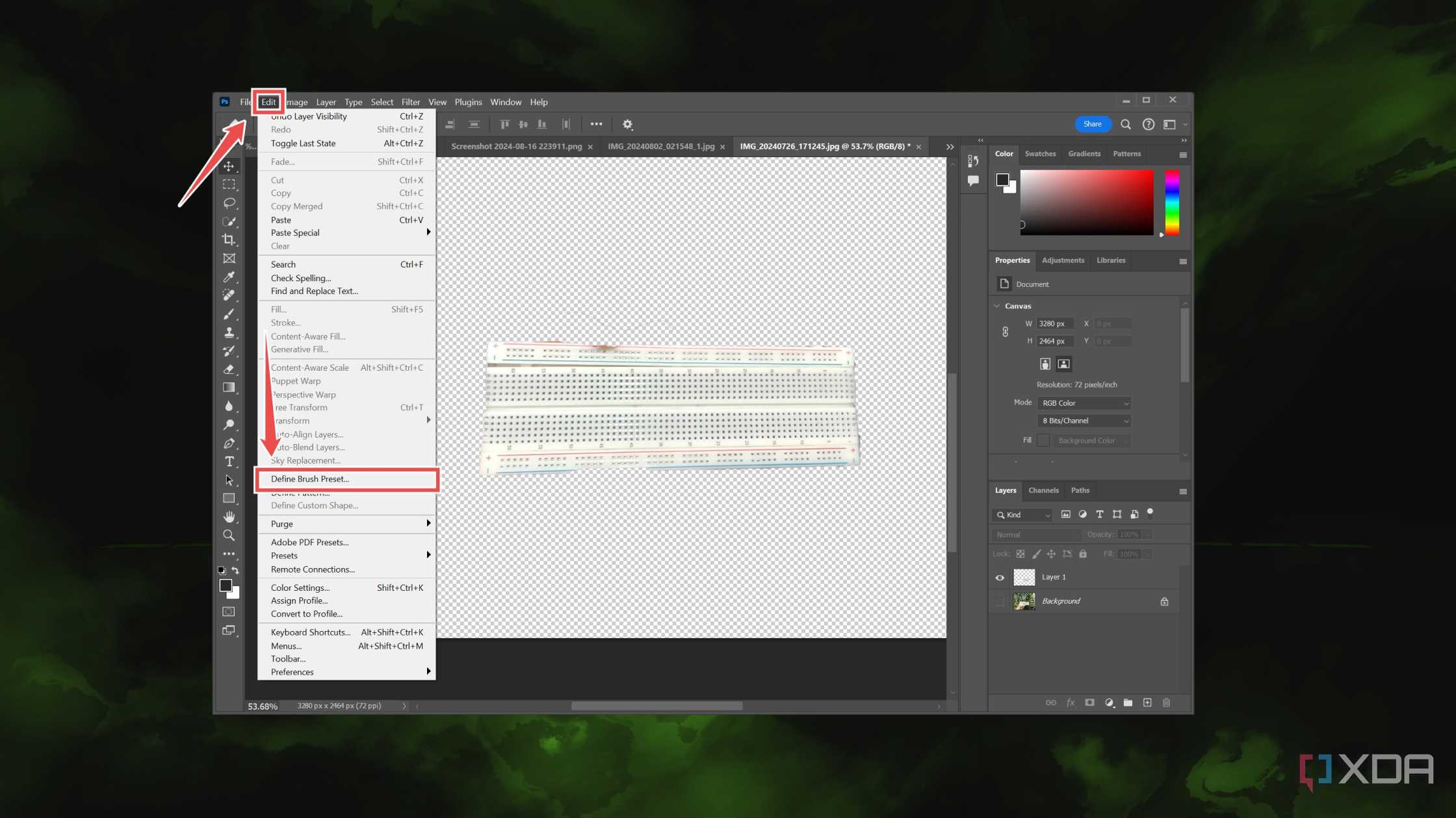 Creating a custom brush in Photoshop