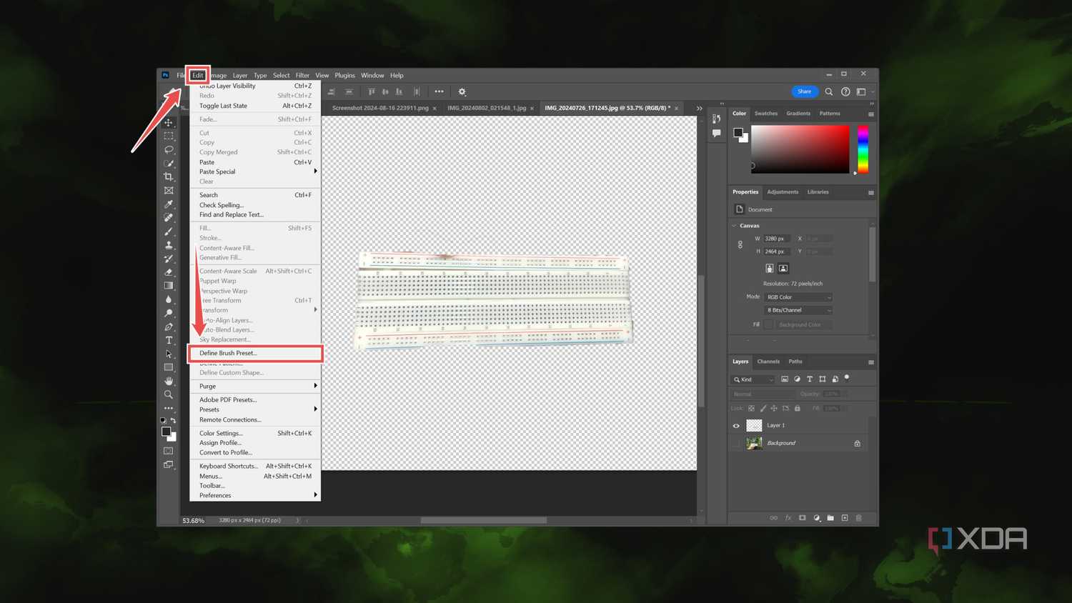 Creating a custom brush in Photoshop