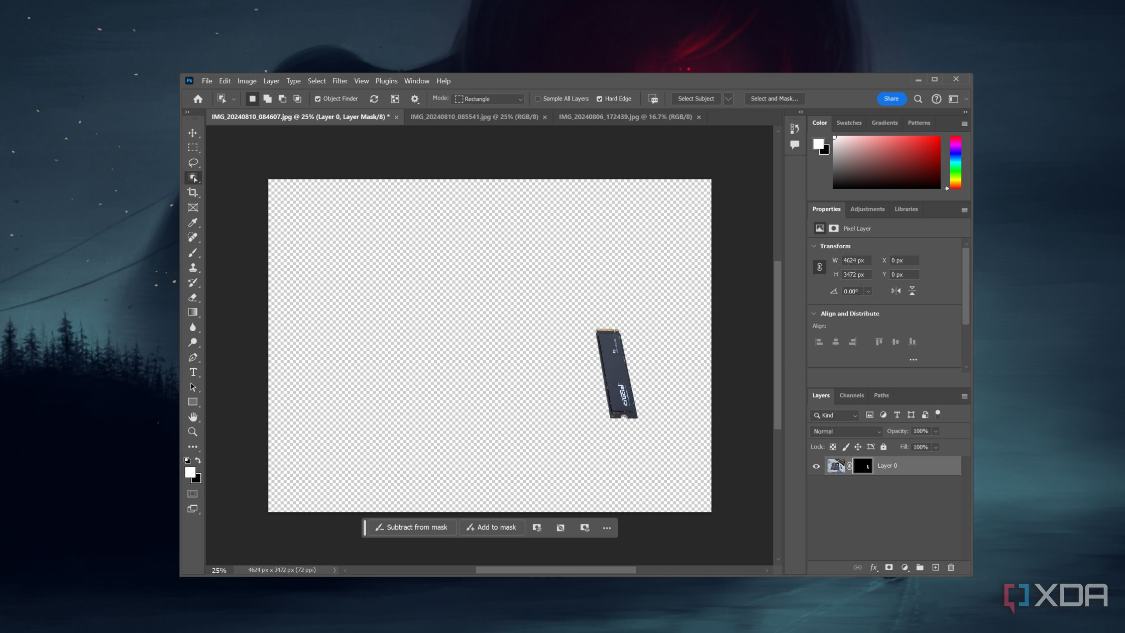 Removing the background using Generative Fill in Photoshop